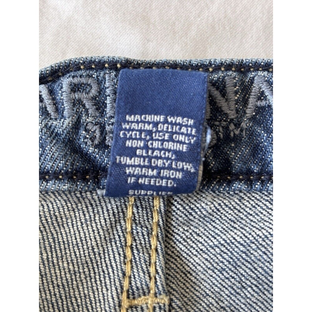 American Eagle Jeans Girls 7 Highest Rise 90s Straight Blue Stretch Distressed - Picture 6 of 10